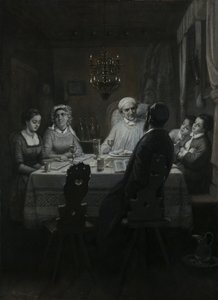 Seder (Le repas de la Pâque) - Moritz Daniel Oppenheim